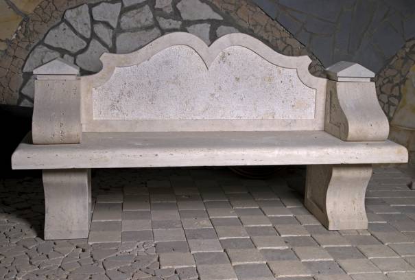 Bench in travertine: model Tivoli